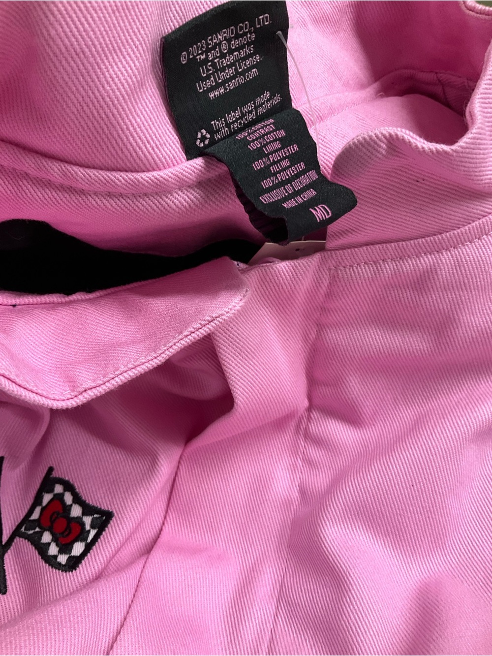 Hello Kitty Pink & Black Racing Jacket with Checkerboard Accents - Picture 8 of 9